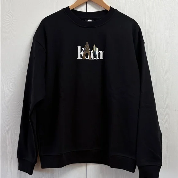 NWT Kith For Star Wars Solo And Chewie Serif Crewneck 'Black' - Picture 2 of 10
